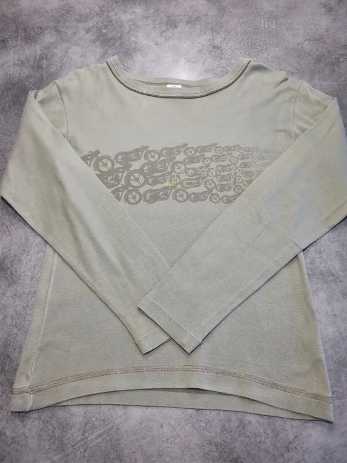 T-shirt à manches longues garçon - Taille 12 ans - Petit Bateau - Vert - photo numéro 6