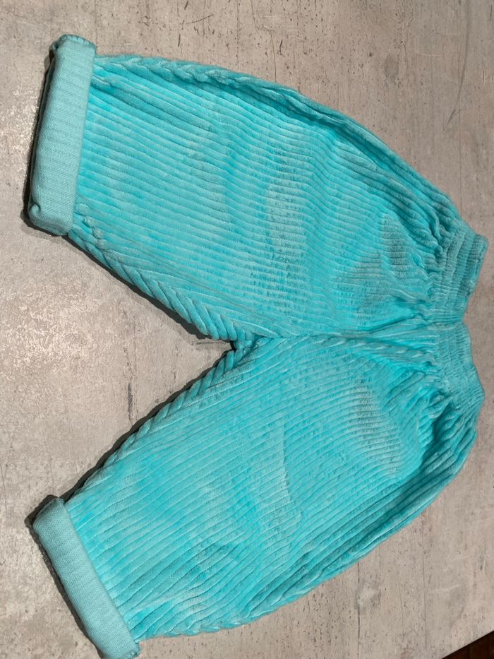 Pantalon Velours Bébé Phildar neuf vert menthe