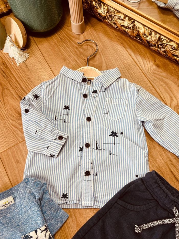 Taille 3 mois ensemble 3 pièces garçon TAO Orchestra bleu * mer * 💙 - photo numéro 3