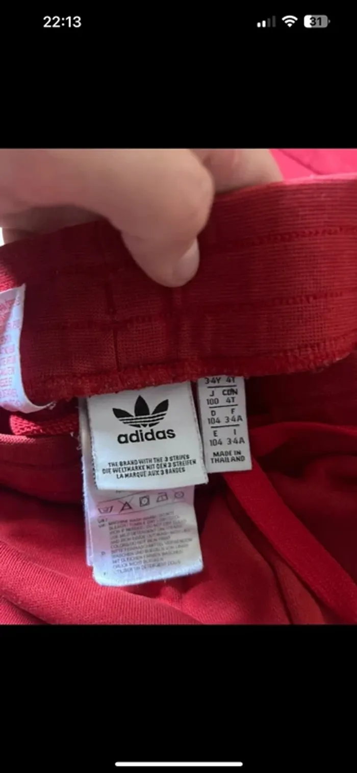 Ensemble jogging adidas rouge 3-4 ans Très bon état - photo numéro 7