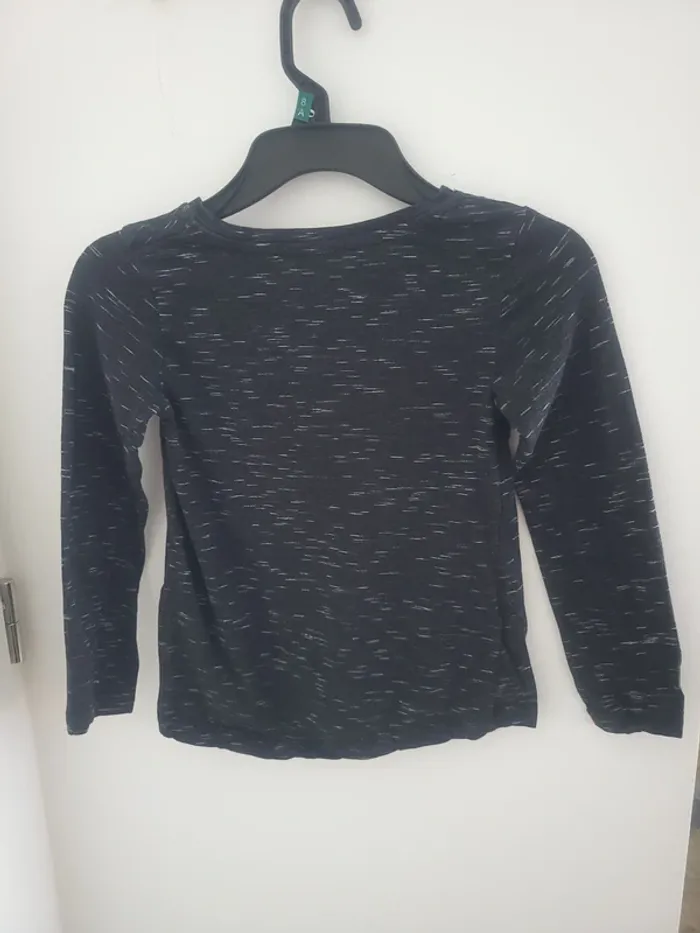 T-shirt à manches longues gris chiné Taille 8 ans - photo numéro 2