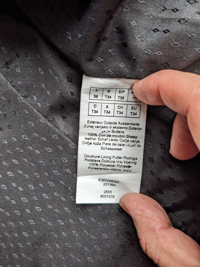 Veste cuir de mouton S - photo numéro 7