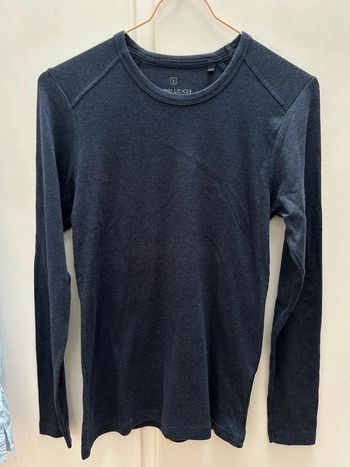 T-shirt à manches longues en coton taille s  bleu marine - c&a
