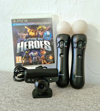 Lot de 2 Manettes PlayStation Move PS Move + Caméra PS3 & Jeu PlayStation Move Heroes