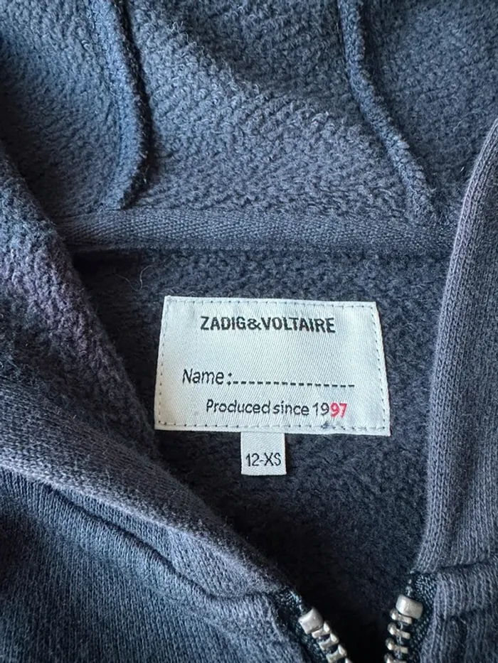 Sweat zippe bleu marine zadig et voltaire - photo numéro 3