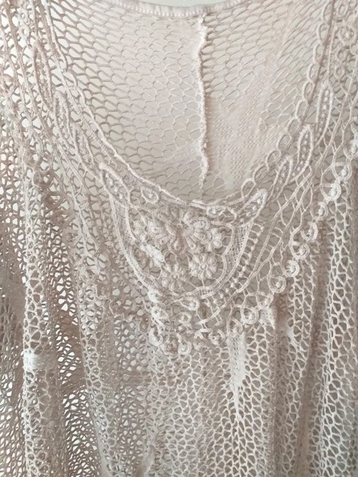 Haut effet maille crème - photo numéro 3