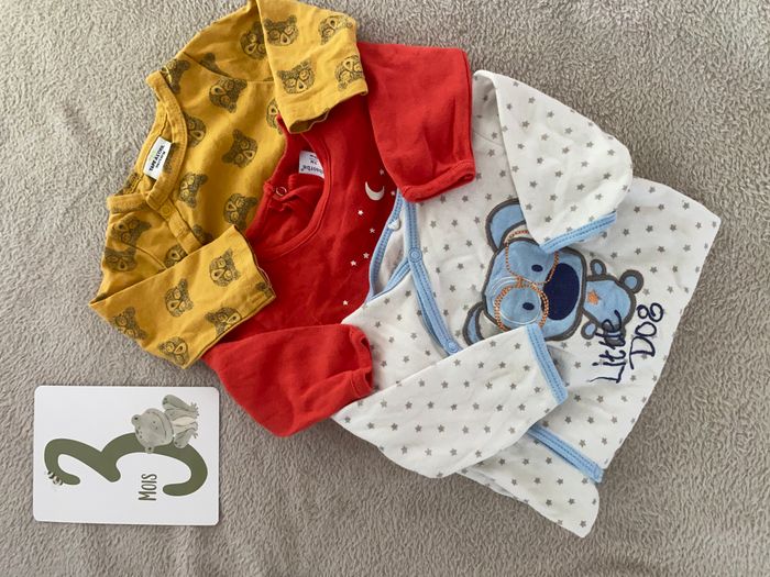 Lot de 3 pyjamas légers – 3 mois