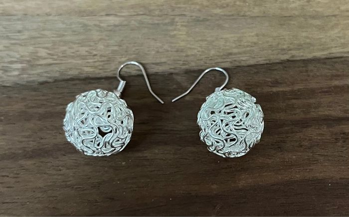 Boucles d'Oreilles bulles métalliques - photo numéro 2