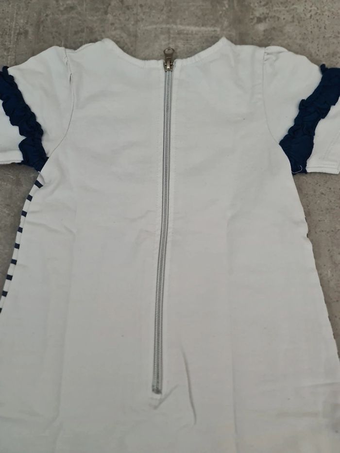 Robe blanche et bleue minnie fermeture zip dos manches courtes - photo numéro 6