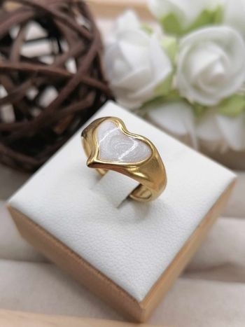 Bague en acier inoxydable ajustable doré