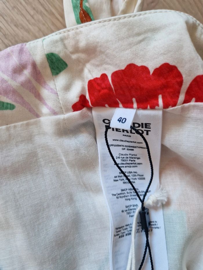 🌼 Jupe portefeuille fleurie Claudie Pierlot – taille 40 - photo numéro 8