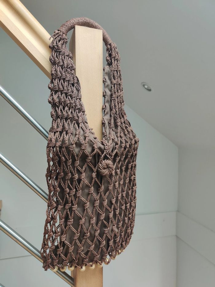 Sac tressé marron Vintage