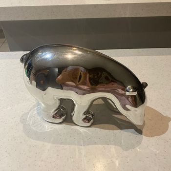 Ours  argente 25 x18 x14 cm