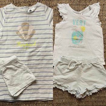 Tee-shirt et bas menthe Zara + Robe et short Z'Kids