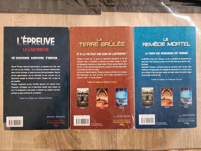 Trilogie livres brochés Le Labyrinthe : l'épreuve, la terre brûlée et le remède mortel - photo numéro 3