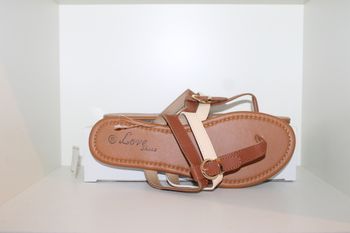 tongs lanières marron 39