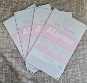 Lot de 4 Plaque plexi 15x24cm dissuasive verisure Authentique originale