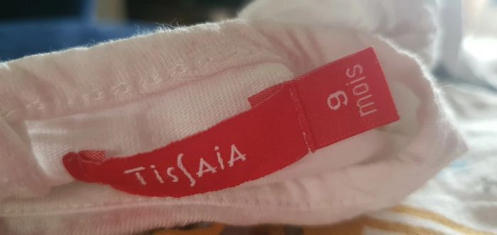 Tee shirt blanc manche longue tissaia 9mois - photo numéro 4