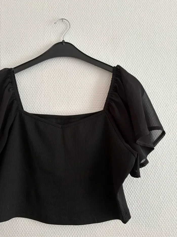 Blouse manche courte crop top - photo numéro 3