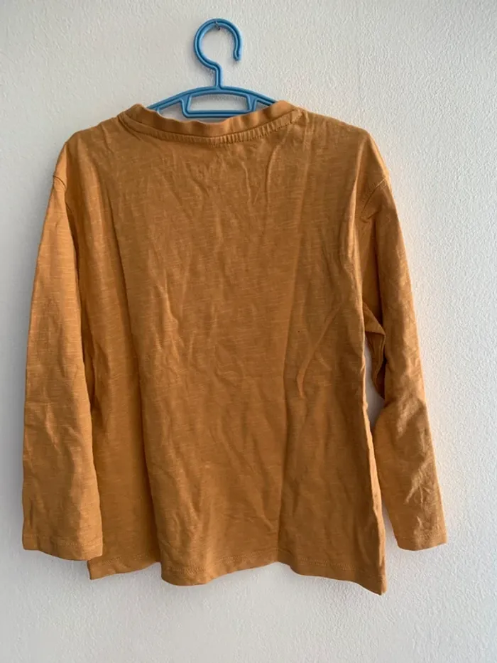 🧡 T-shirt manches longues garçon TEX moutarde – 4/5 ans (neuf) - photo numéro 2
