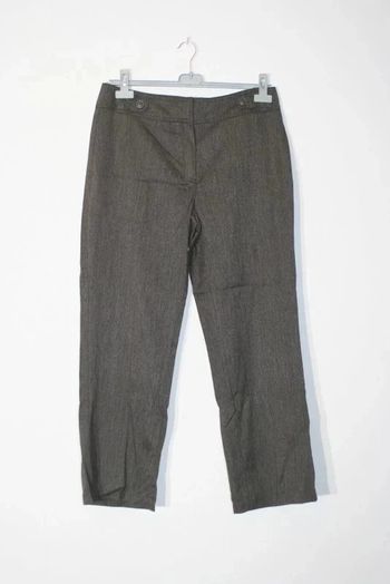 Pantalon chocolat chiné coupe classique taille 44