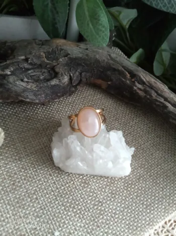 Bague pierre naturelle de quartz rose
