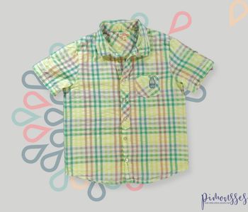 Chemise manches courtes popeline multicolore carreaux Du Pareil Au Même 10 ans garçon