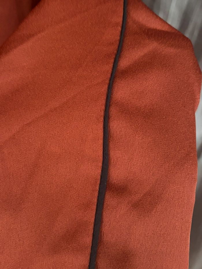 Beau pantalon fluide brique/terracota satiné S 36 - photo numéro 5