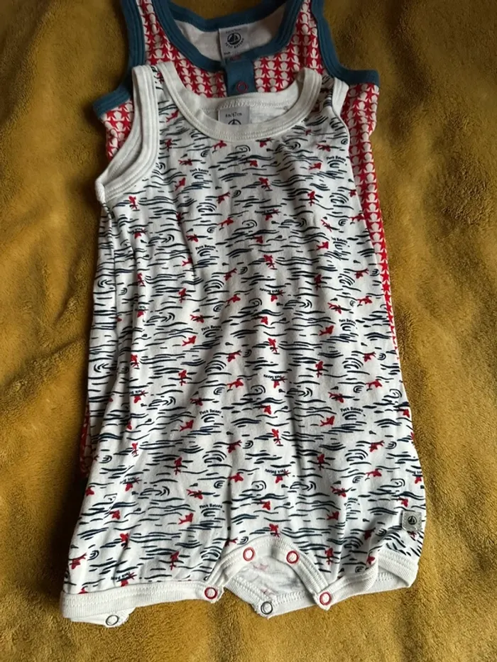 Lot de 4 combinaison short petit bateau 6 mois - photo numéro 5