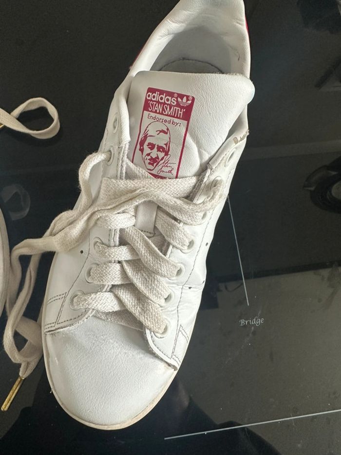 Adidas Stan Smith – Taille 38 – Coloris blanc & rose fuchsia - photo numéro 4
