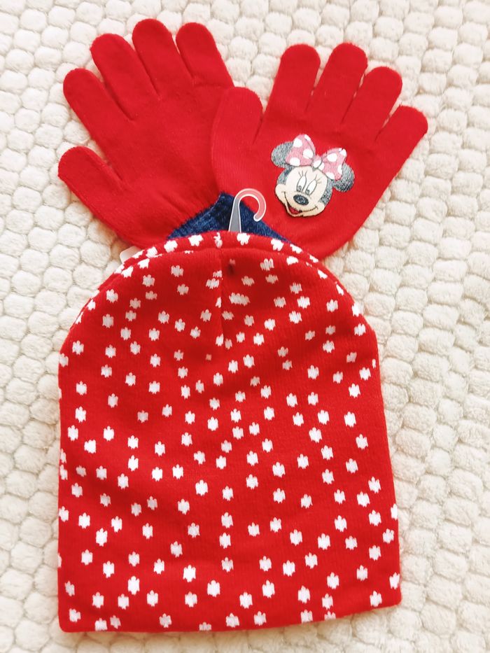 Ensemble bonnet avec gants Minnie Disney - photo numéro 2
