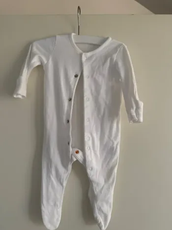 Grenouillère mixte blanche 0/1 mois