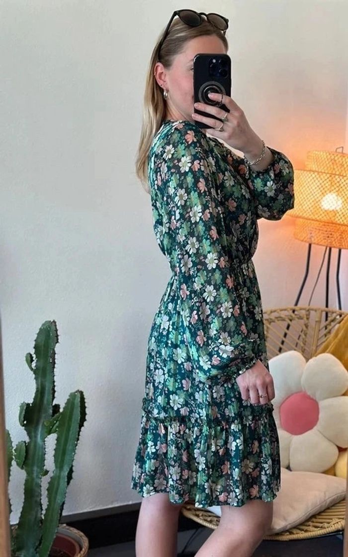 Robe midi verte à imprimé floral, taille S - Version Féminin - photo numéro 7