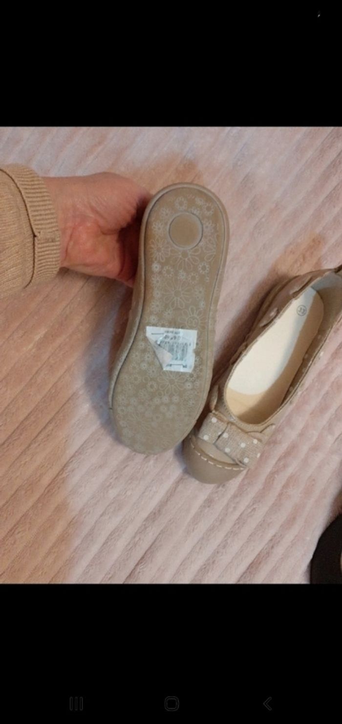 Jolies ballerines fille p 33 crème beige - photo numéro 5