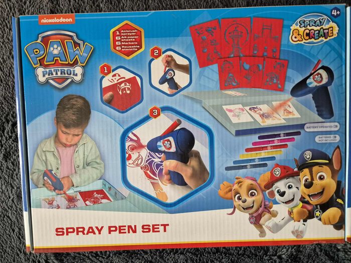 Paw Patrol - Spray Pen Set Battery - Kit de dessin aérographe pour enfants