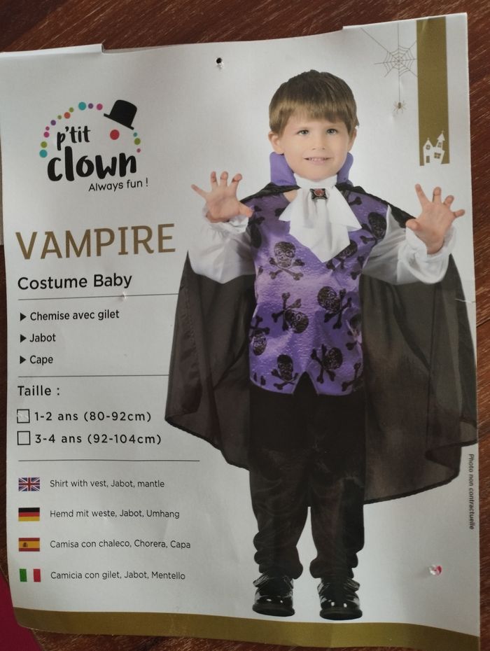 Déguisement vampire 2/3 ans