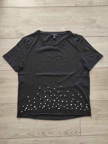 Tee-shirt manches courtes avec perles Jennyfer noir XS 34 