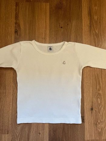 Tee shirt blanc tricot de peau manches longues Petit Bateau