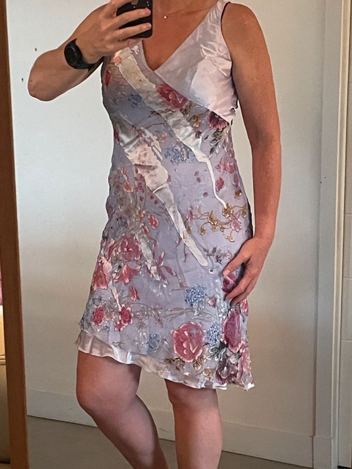 Robe légère parme et rose soie 42 - photo numéro 3