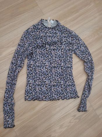 T shirt mauve fleuri