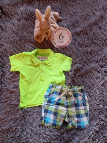 Ensemble été short + tshirt garçon 6 mois