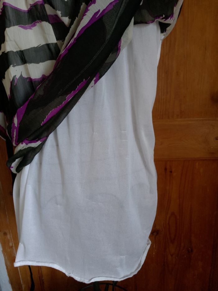 Robe/Tunique blanche, noire et violette neuve Mermaid - photo numéro 6