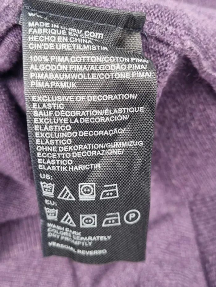 Pull col V Tommy Hilfiger violet – Taille XL Homme - photo numéro 6