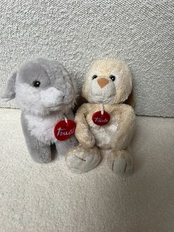 Lot de 2 peluches Trudi lapins