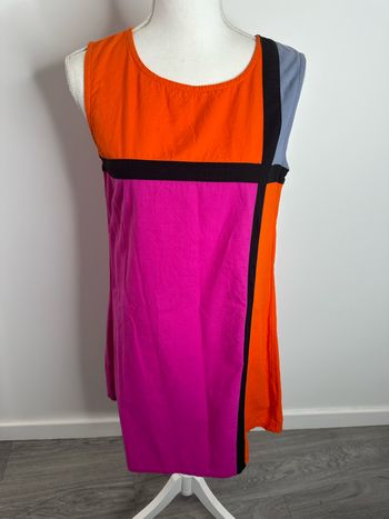 Robe seventies orange et rose Kaliyog T38 M