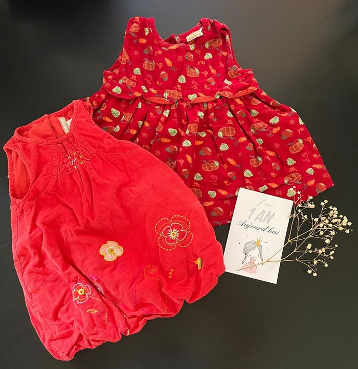 Lot 2 robes velours 12M