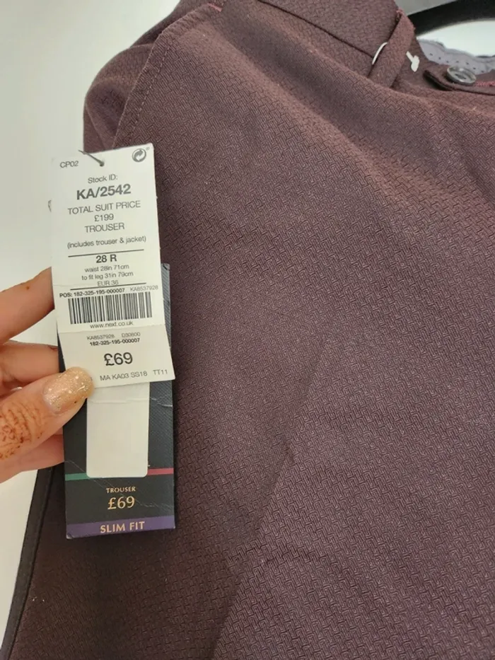 Pantalon slim fit Next – Neuf avec étiquette – Taille 28R (71 cm) - photo numéro 4