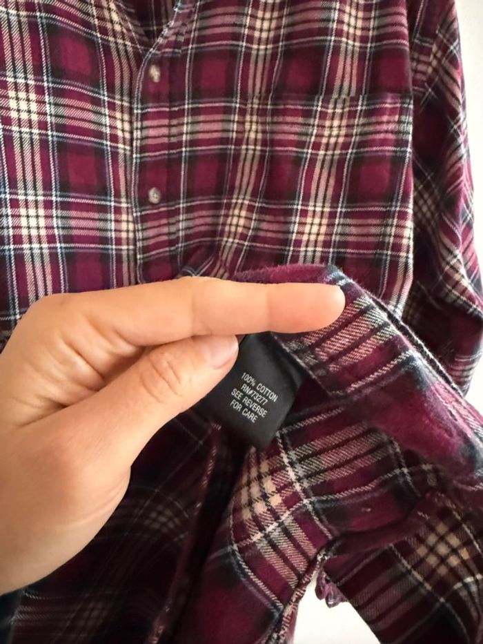 Chemise / Surchemise Croft & Barrow taille XL coton / flanelle couleur bordeaux beige & gris - photo numéro 4