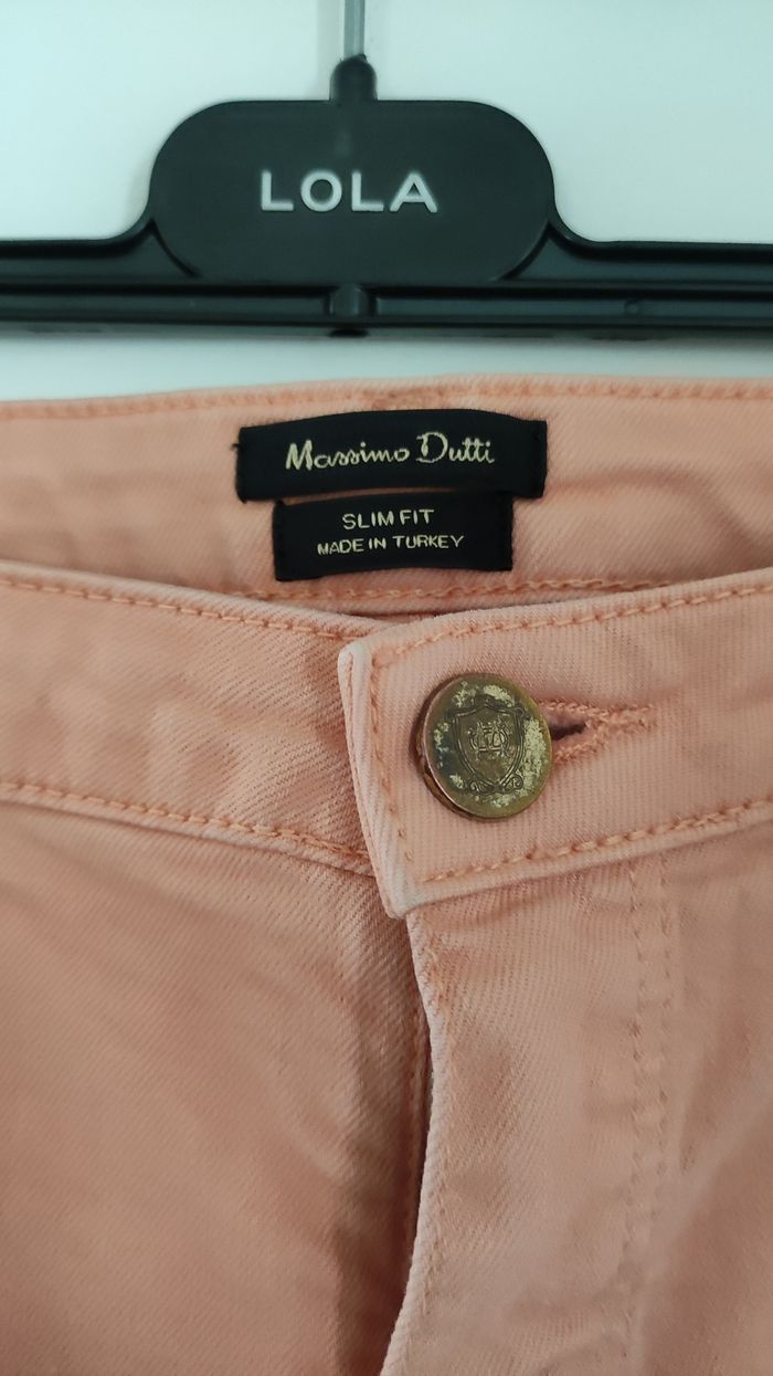 Pantalon femme jeans slim fit marque Massimo Dutti taille 42 couleur saumon - photo numéro 3