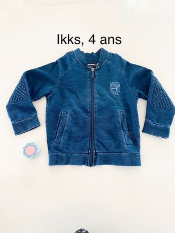 Gilet zip effet jean Ikks 4 ans